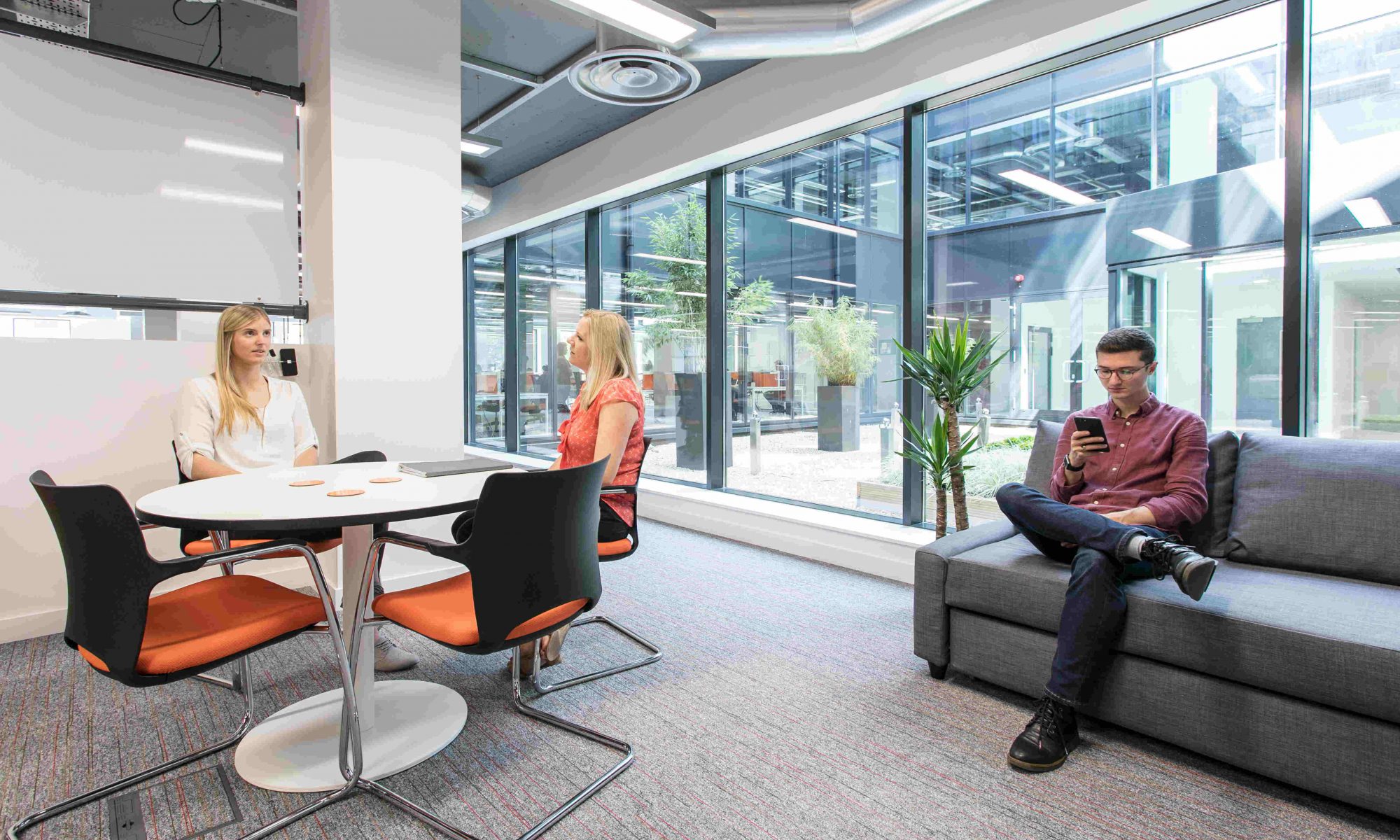 Aspect Rockface carpet tiles in green office environment