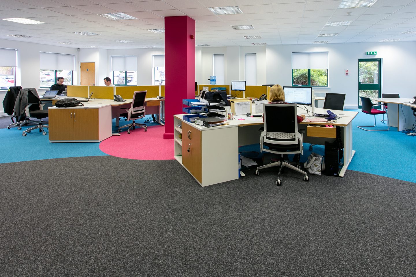 Variety of colour schemes in office environment
