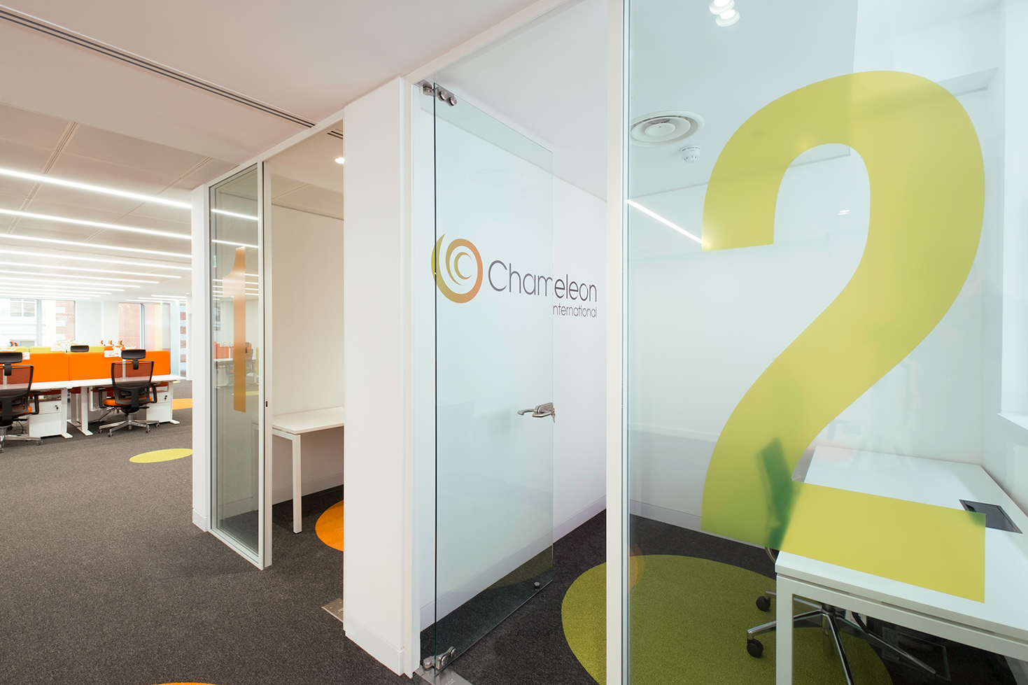 office using flooring to match brand identity