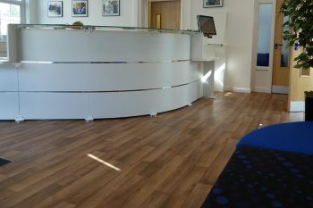 Durawood sheet vinyl in reception area