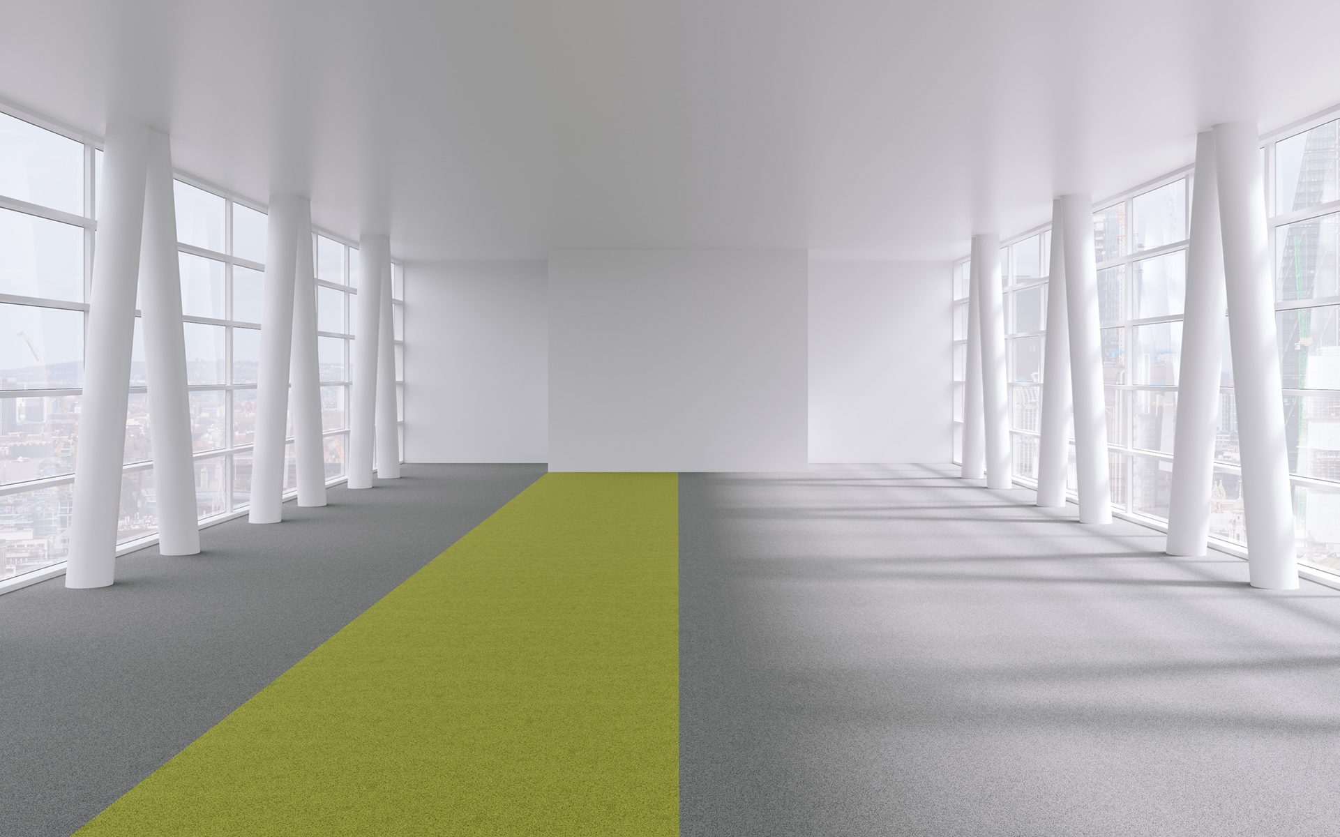Visualise carpet tiles in commercial environment