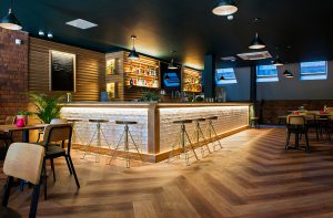 Natural looking wood floor in restaurant setting