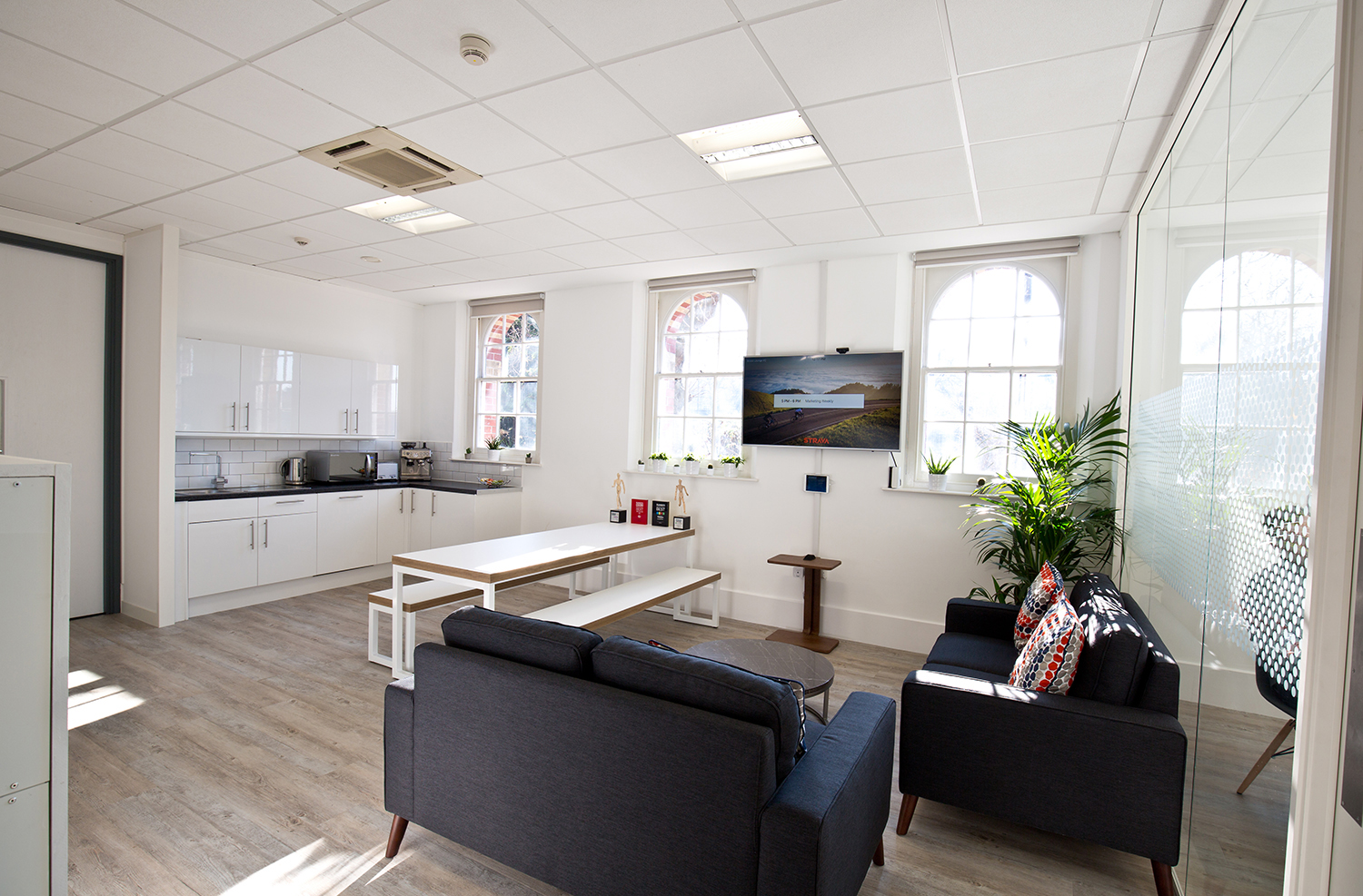 Office redesign - soft furnishings, breakout area and Momenta flooring