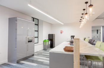 Axis flooring in kitchen area where there needs to be a focus on hygiene