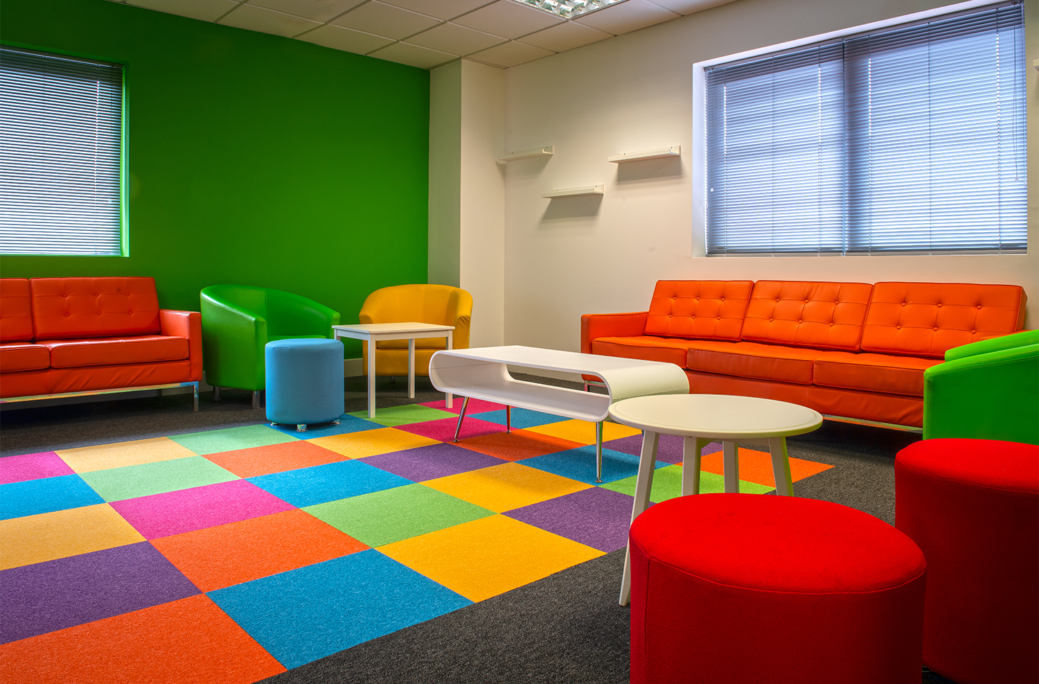 Bright flooring for a creative space
