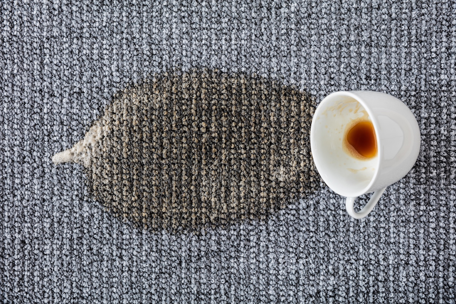 Carpet tile with coffee spill - cleaning carpet tiles top tips