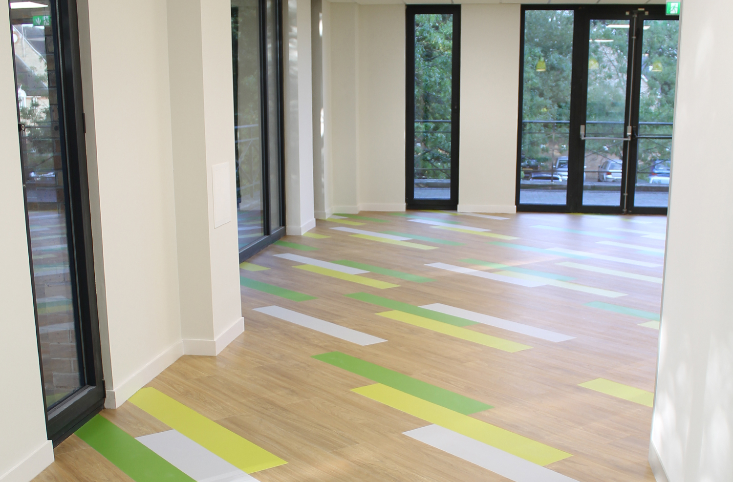 Momenta vinyl tiles with added colour - ideal commercial flooring choices
