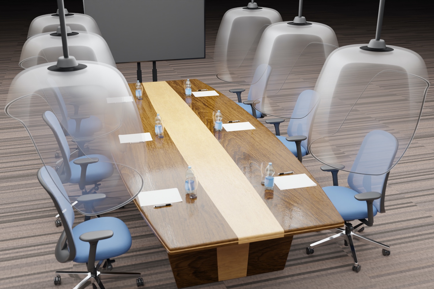 Design Ideas for the 2020 office - board table with protection pods