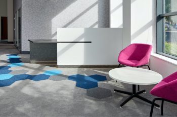 Attractive office reception design using Hexxtiles as a feature