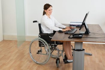 Ideal flooring for wheelchair access - office with vinyl floor