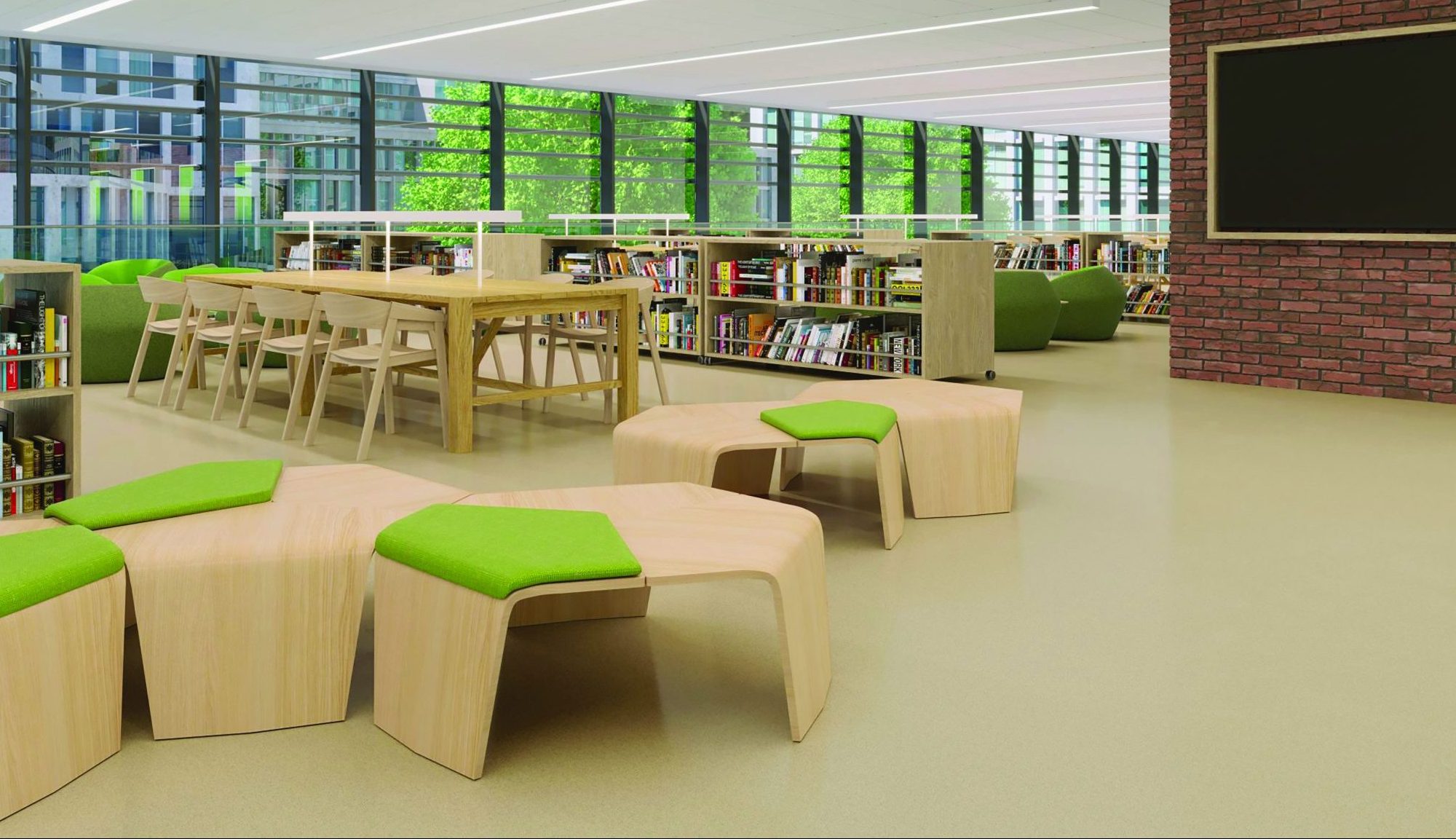 DURAGRIP Linen laid in modern library
